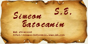 Simeon Batoćanin vizit kartica